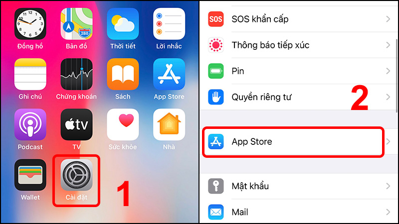 V&agrave;o C&agrave;i đặt v&agrave; chọn App Store