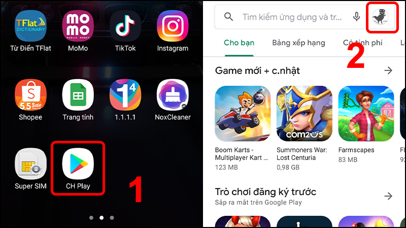 V&agrave;o CH Play v&agrave; chọn Biểu tượng c&aacute; nh&acirc;n