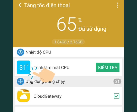 Bước 3: Hãy xem nhiệt độ CPU được hiển thị trên ưng dụng.