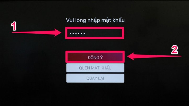 Nhập Mật khẩu và nhấn ĐỒNG Ý để hoàn tất đăng nhập vào ứng dụng