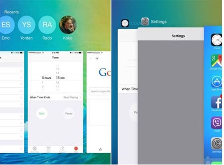 giao diện recent app trên iphone 6