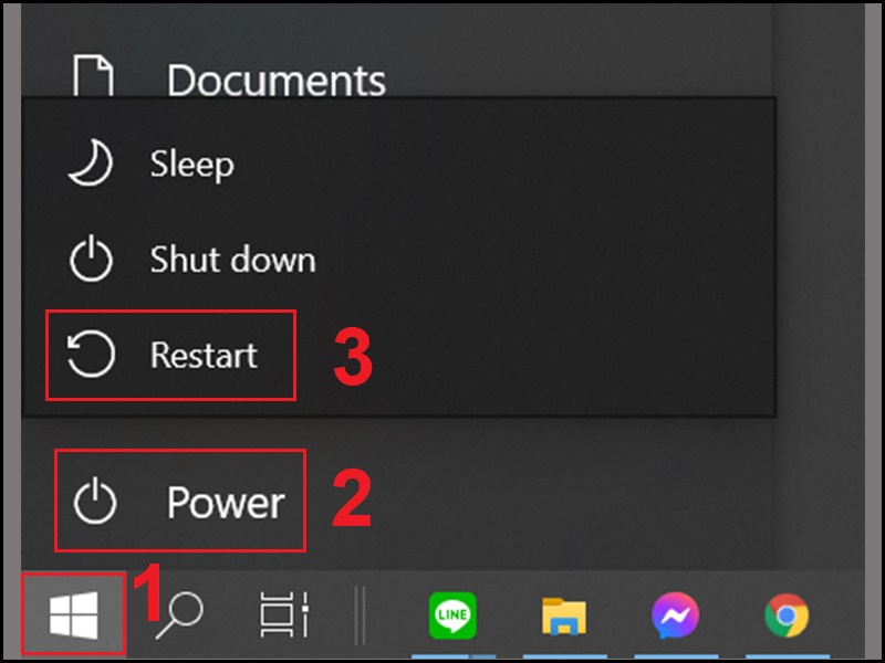 Khởi động lại máy tính