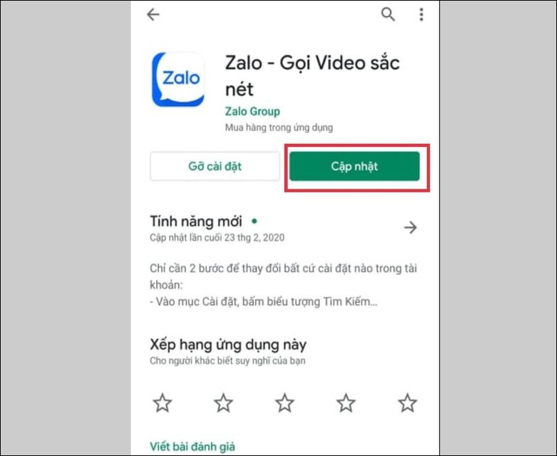 Lỗi không thể đăng nhập ứng dụng Zalo trên điện thoại