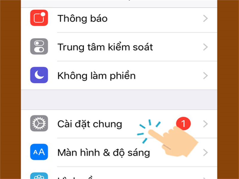  vào Cài đặt chung