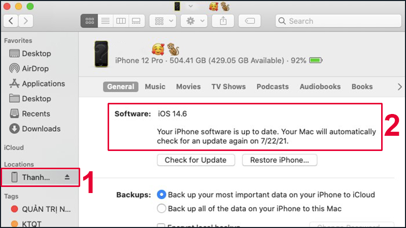 Xem phiên bản iOS điện thoại tại mục Software