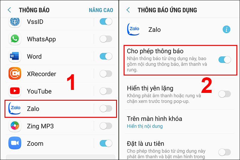 Cách kiểm tra và bật thông báo Zalo trên điện thoại