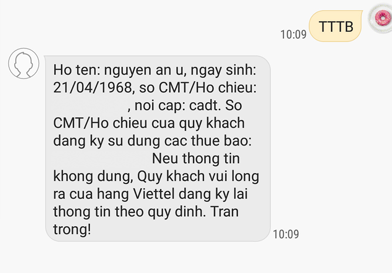 Cách kiểm tra số điện thoại qua CMND với nhà mạng Viettel, Vina, Mobi