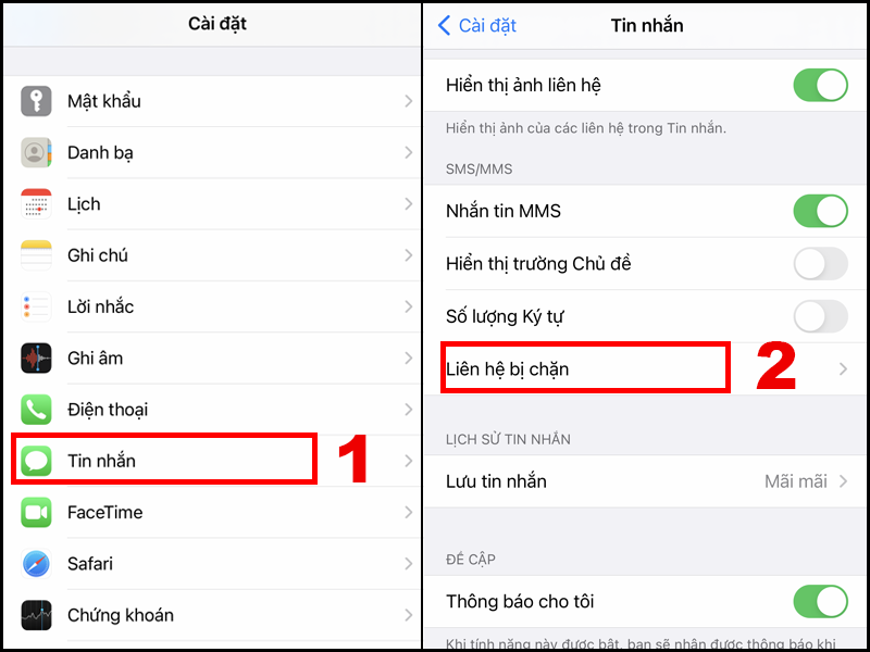 Cách xem lại tin nhắn đã chặn trên iPhone và cách bỏ chặn đơn giản ...