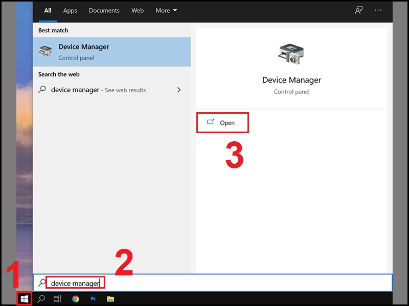 Mở Device Manager