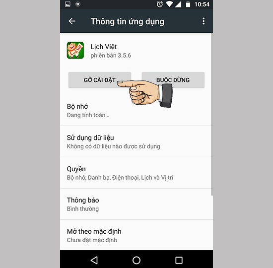 gỡ bỏ ra hoặc buộc dừng ứng dụng là sửa được lỗi rung liên tục android