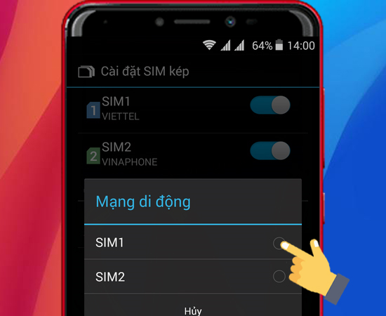 Bước 4: Chọn SIM đã đăng ký 3G với nhà mạng.