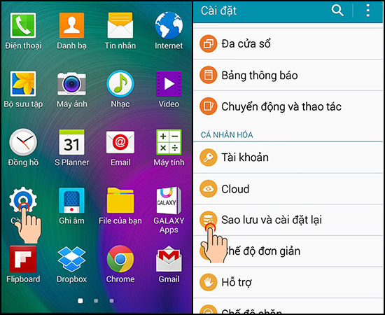Hướng dẫn cách khôi phục cài đặt gốc trên Samsung Galaxy A5