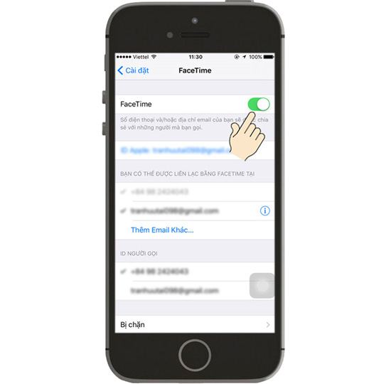 Bạn bật "FaceTime" lên.