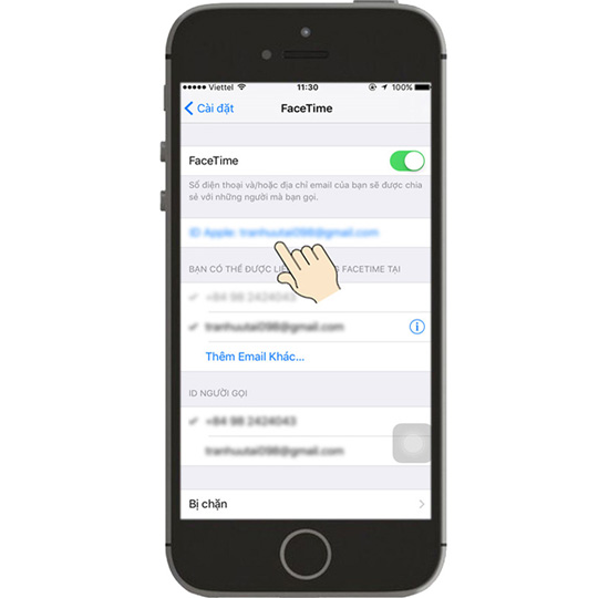 Bước này bạn nhập tài khoản Apple ID của bạn vào đây.