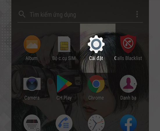 1/ Chọn cài đặt