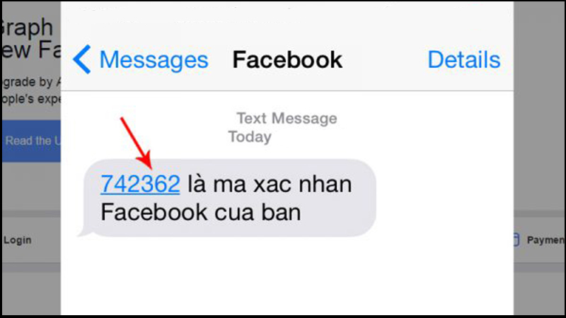 Xác nhận danh tính bằng mã được Facebook gửi đến số điện thoại