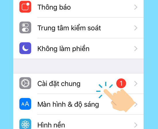 Chọn v&agrave;o C&agrave;i đặt chung