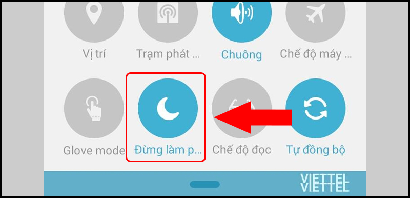 Tắt chế độ Đừng làm phiền từ thanh thông báo