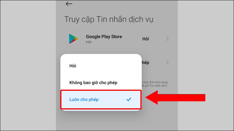 Nhấn chọn Luôn cho phép để bật thông báo