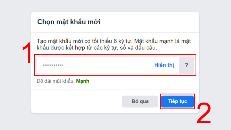 Thay đổi mật khẩu Facebook