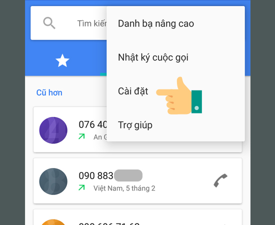 Bước 2: Chọn Cài đặt.