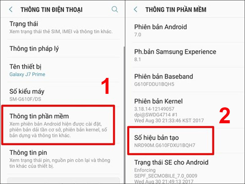 4. Cách kiểm tra điện thoại Galaxy J7 Prime chính hãng