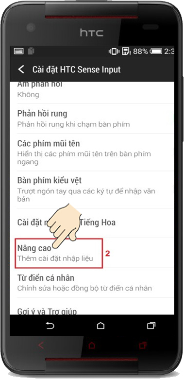 Chọn nâng cao để cài đặt