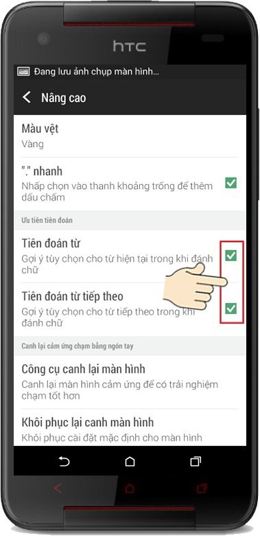 Tắt các chế độ tiên đoán từ