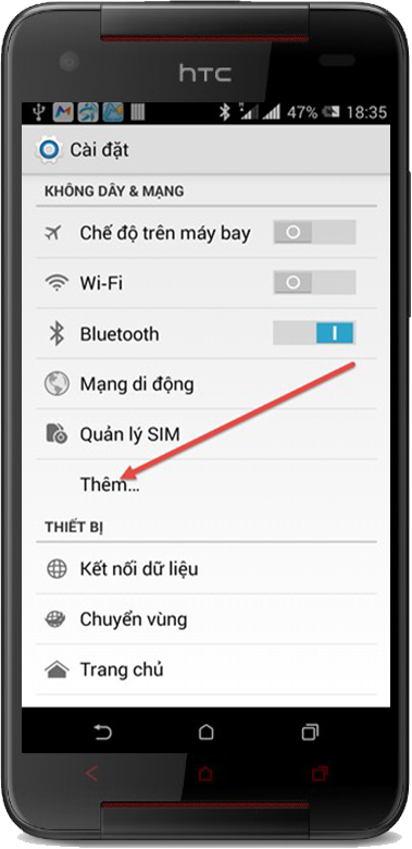 Chọn vào phần thêm