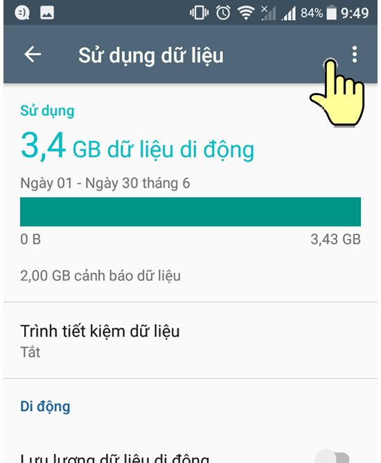 Chọn dấu 3 chấm phía bên phải màn hình 