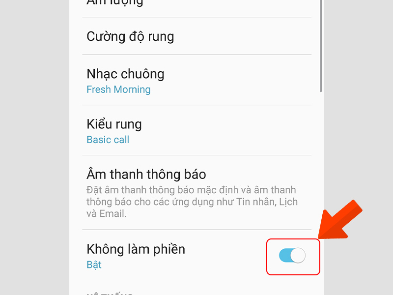 Tắt chế độ không làm phiền