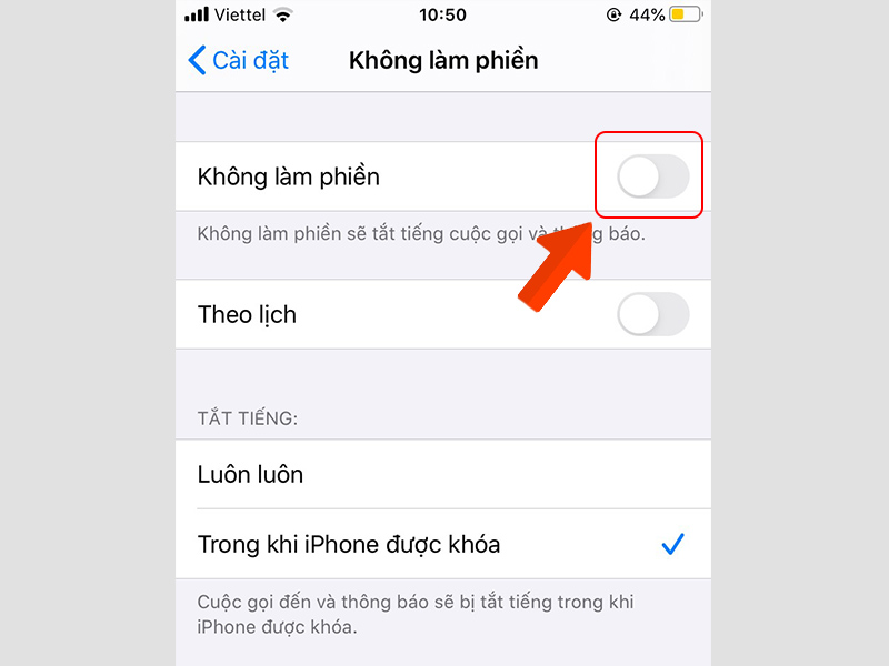 Tắt chế độ không làm phiền