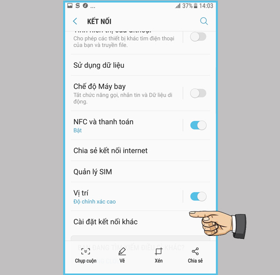 Cài đặt các kết nối khác