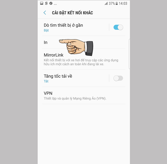 Chọn tiếp in