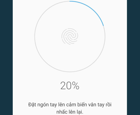 Bước 4: Hãy thiết lập quét vân tay và bấm hoàn tất để hoàn thành mã vân tay.