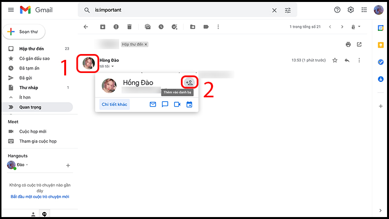Thêm liên hệ vào danh bạ Gmail