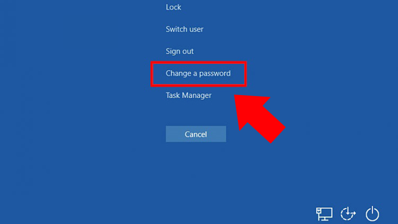 Nhấp vào Change a password