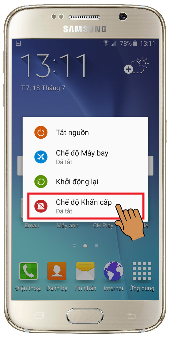 Chế độ khẩn cấp trên Samsung Galaxy S6