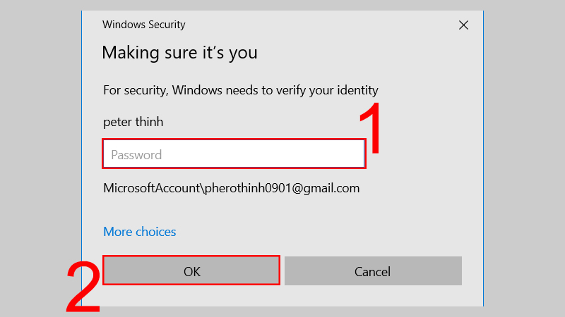 Bảng Windows Security