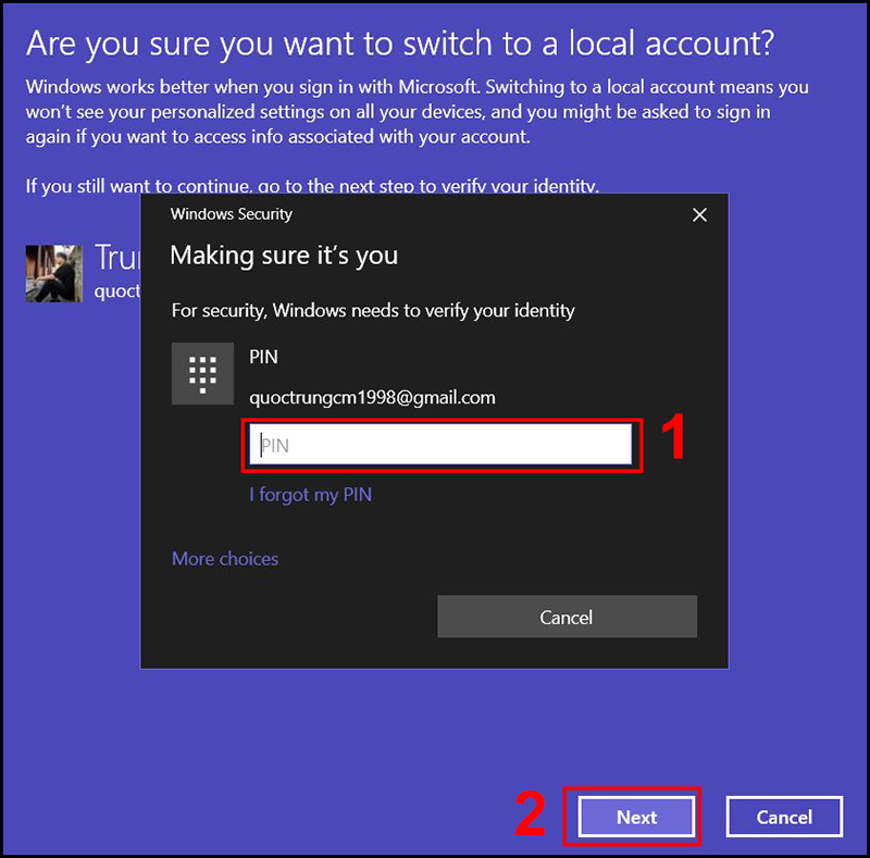 Xóa mật khẩu tài khoản Microsoft 3