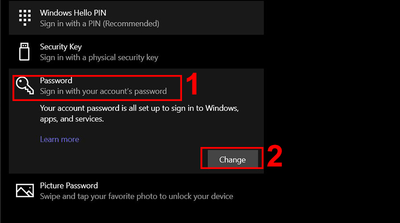 Thay đổi mật khẩu máy tính
