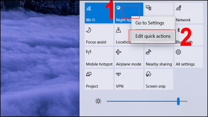 Nhấp Edit quick actions