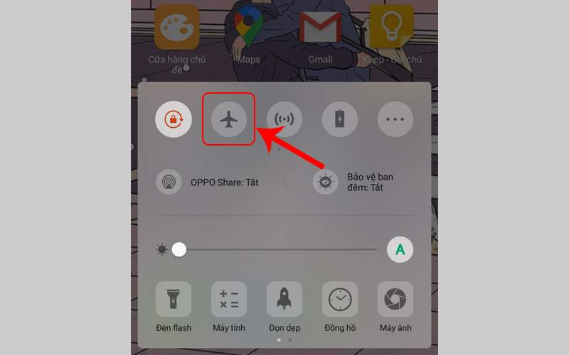 Bật và tắt Chế độ máy bay tại Trung tâm điều khiển