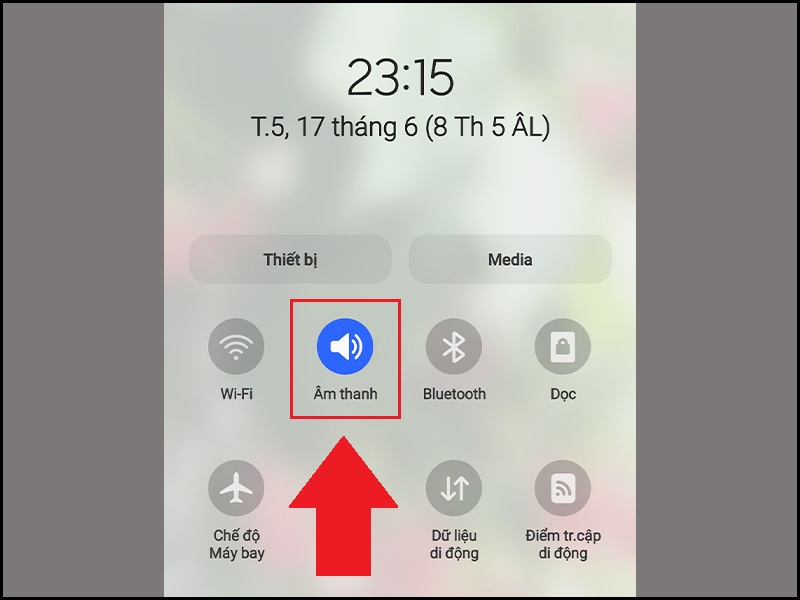 Bật chế độ âm thanh trong Trung tâm điều khiển trên điện thoại Android