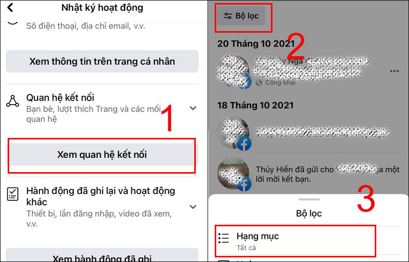 Chọn Xem Quan hệ kết nối trong mục Quan hệ kết nối