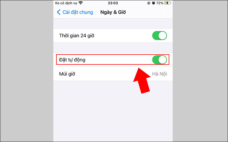 Cài đặt lại thời gian trên iPhone