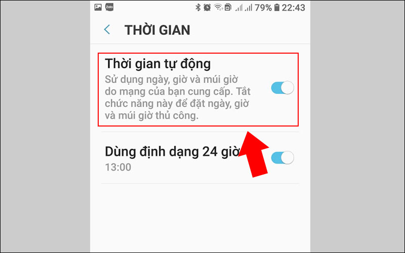 Cài đặt lại thời gian