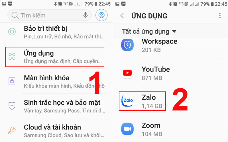 Tìm, chọn Zao trong mục Ứng dụng