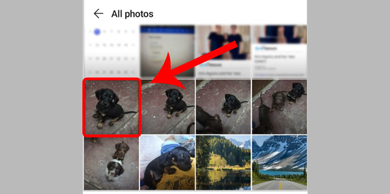 Chọn hình ảnh yêu thích trong thư viện ảnh