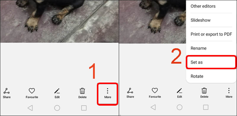 Chọn More rồi chọn Set as